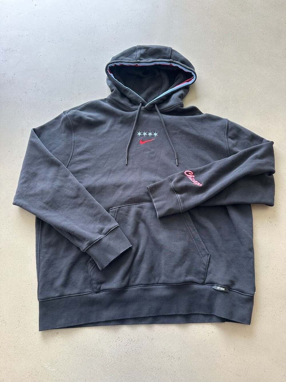 Nike NBA Chicago Bulls City Edition Hoodie Black Size XXL